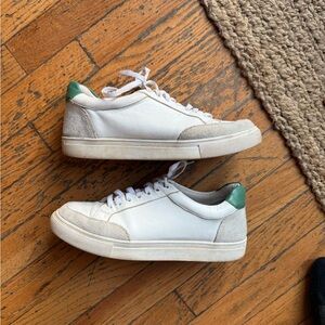 Birdies Cardinal sneakers in white and green leather size:8.5
